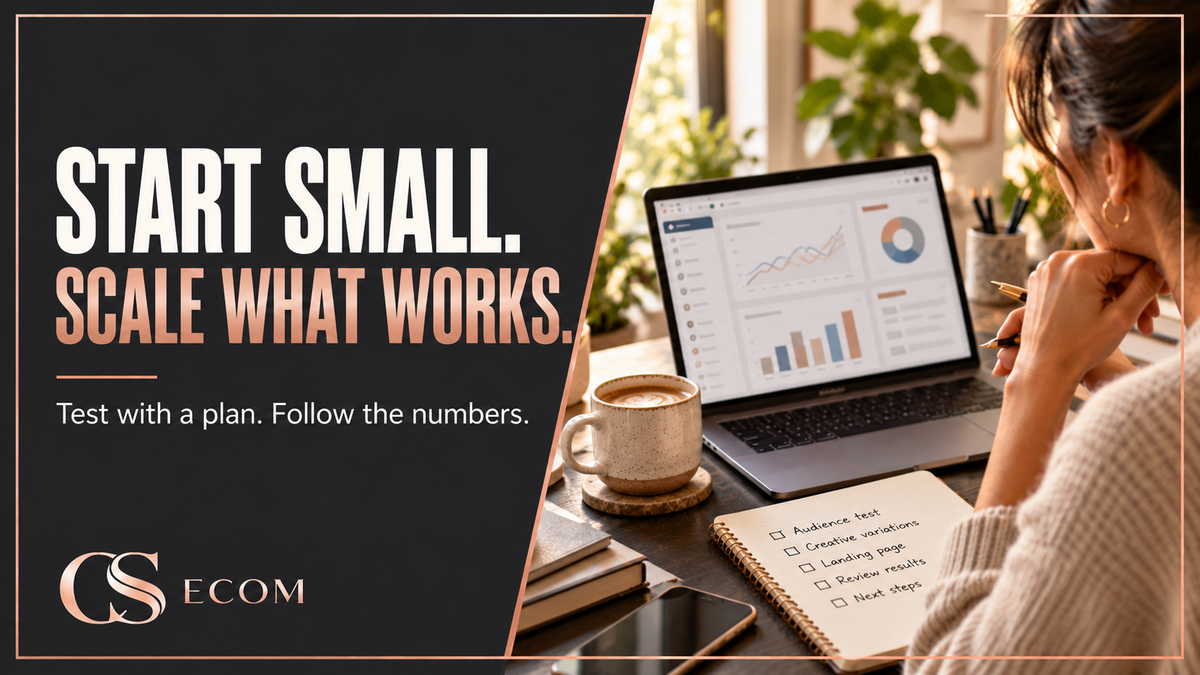 How we run ads: start at $50 a day, scale what works — CS Ecom