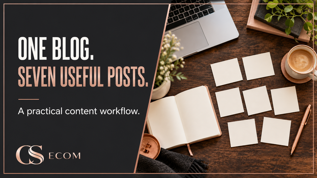 One blog, seven useful social posts: a practical workflow — CS Ecom