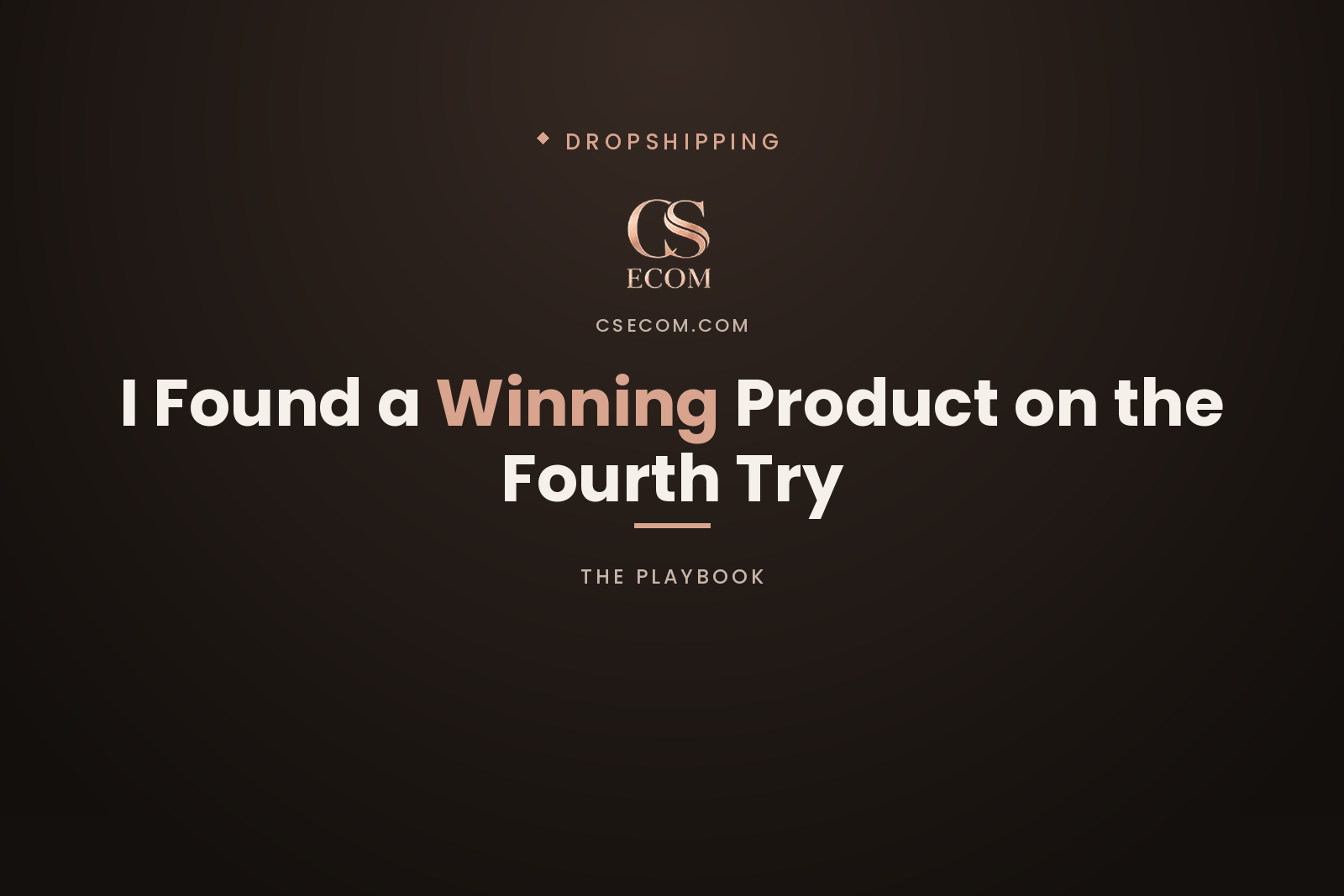 CS Ecom article cover — finding a winning dropshipping product on the fourth try